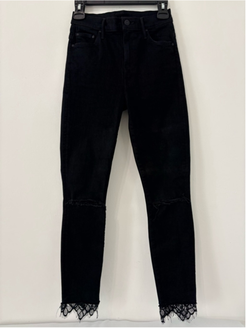 MOTHER Swooner Dagger Ankle Fray LaceHem Sz 26 (12.5W) BaaBaaBlackSheep #301 EUC - Picture 2 of 14